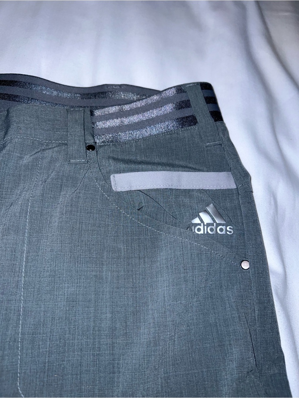 Adidas Golf Pants Men 38x32 Gray Stretch Performance 3 Stripe